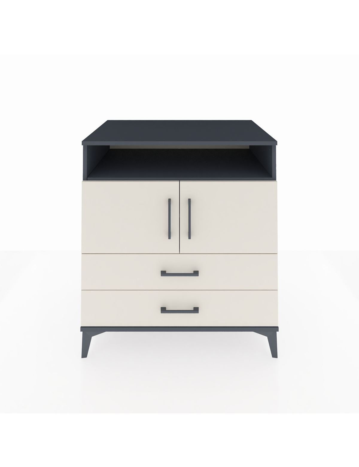 Kronos Şifonyer 3 Raflı 2 Çekmeceli 2 Kapaklı 88x59x96 Antrasit-Aytaşı