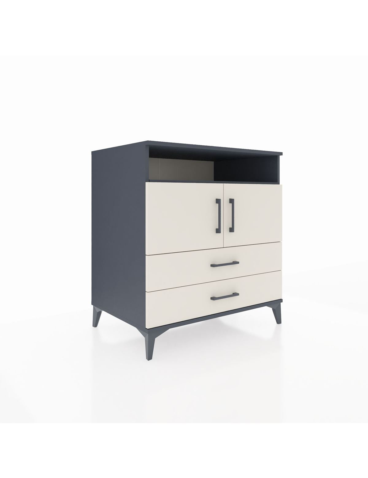 Kronos Şifonyer 3 Raflı 2 Çekmeceli 2 Kapaklı 88x59x96 Antrasit-Aytaşı