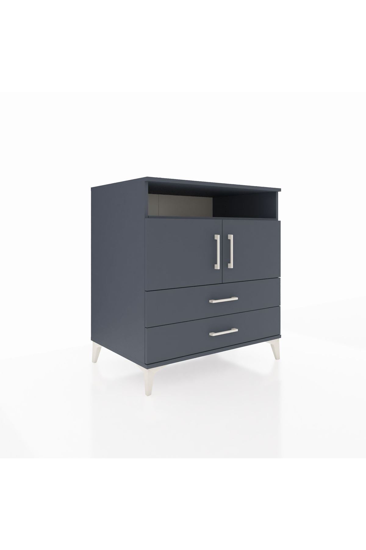 Kronos Şifonyer 3 Raflı 2 Çekmeceli 2 Kapaklı 88x59x96 Antrasit-Antrasit