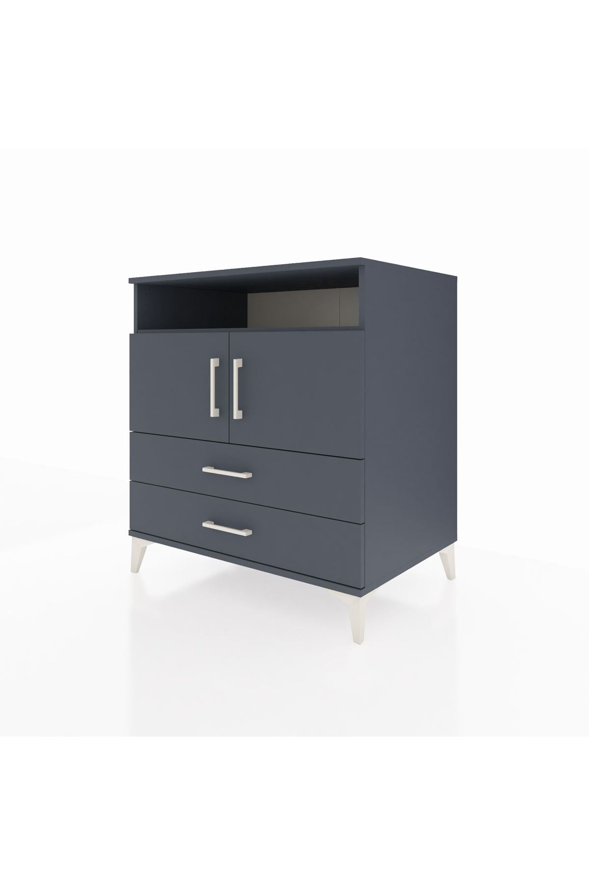 Kronos Şifonyer 3 Raflı 2 Çekmeceli 2 Kapaklı 88x59x96 Antrasit-Antrasit