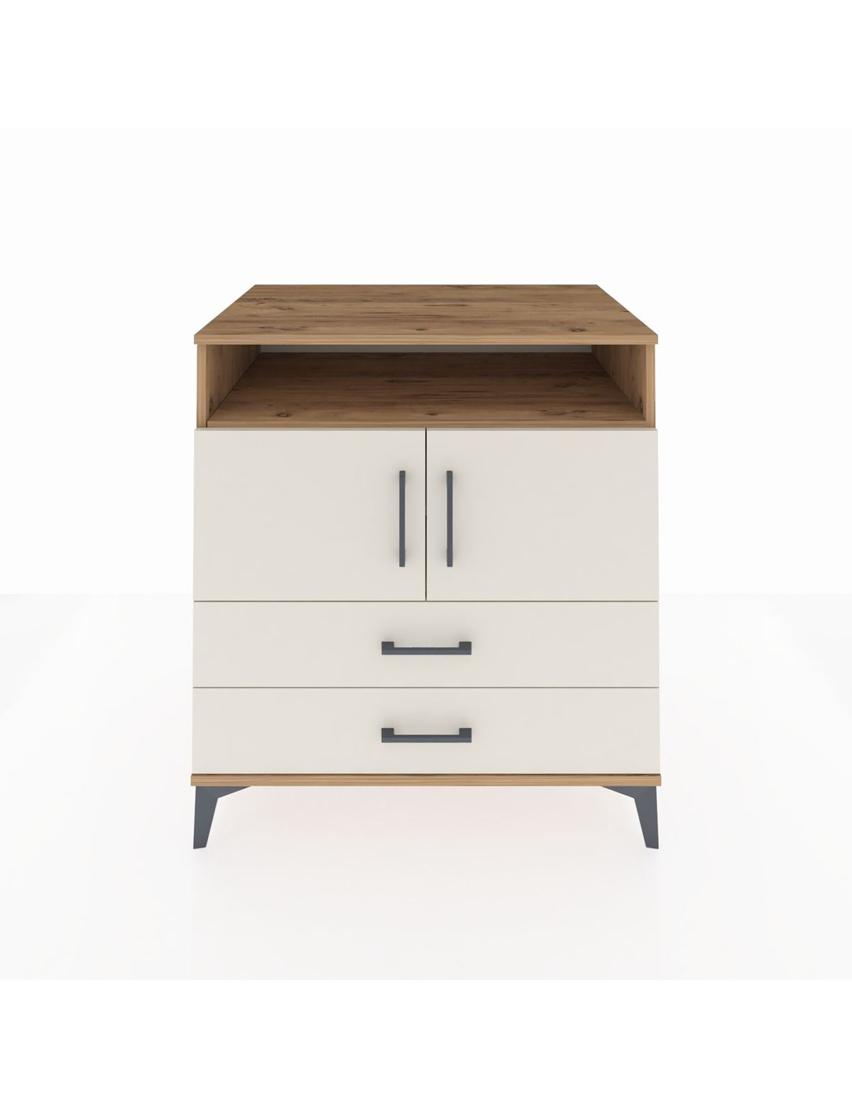 Kronos Şifonyer 3 Raflı 2 Çekmeceli 2 Kapaklı 88x59x96 Çam-Aytaşı