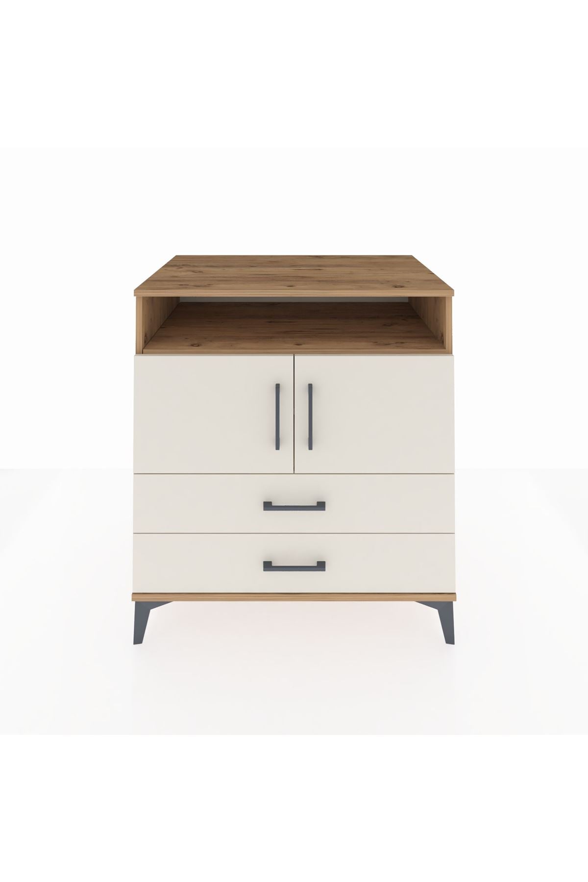 Kronos Şifonyer 3 Raflı 2 Çekmeceli 2 Kapaklı 88x59x96 Çam-Aytaşı