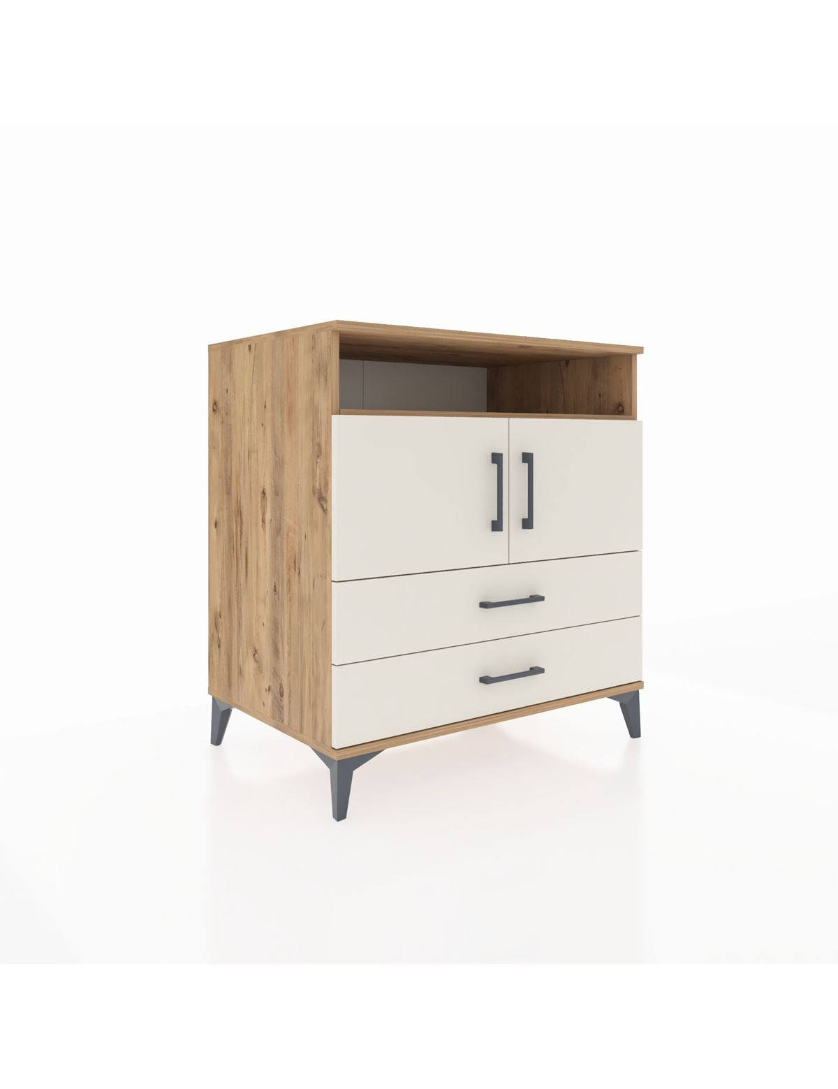 Kronos Şifonyer 3 Raflı 2 Çekmeceli 2 Kapaklı 88x59x96 Çam-Aytaşı