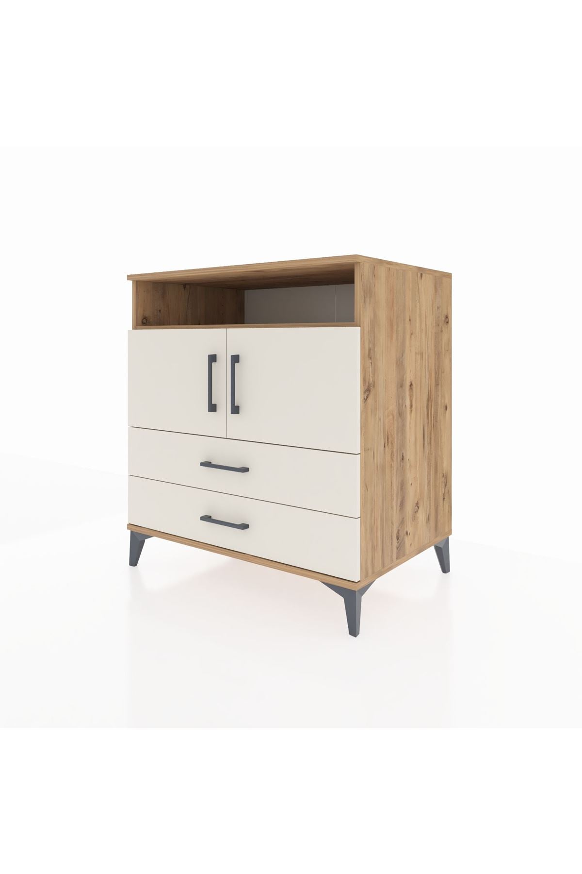 Kronos Şifonyer 3 Raflı 2 Çekmeceli 2 Kapaklı 88x59x96 Çam-Aytaşı