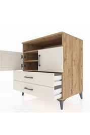 Kronos Şifonyer 3 Raflı 2 Çekmeceli 2 Kapaklı 88x59x96 Çam-Aytaşı