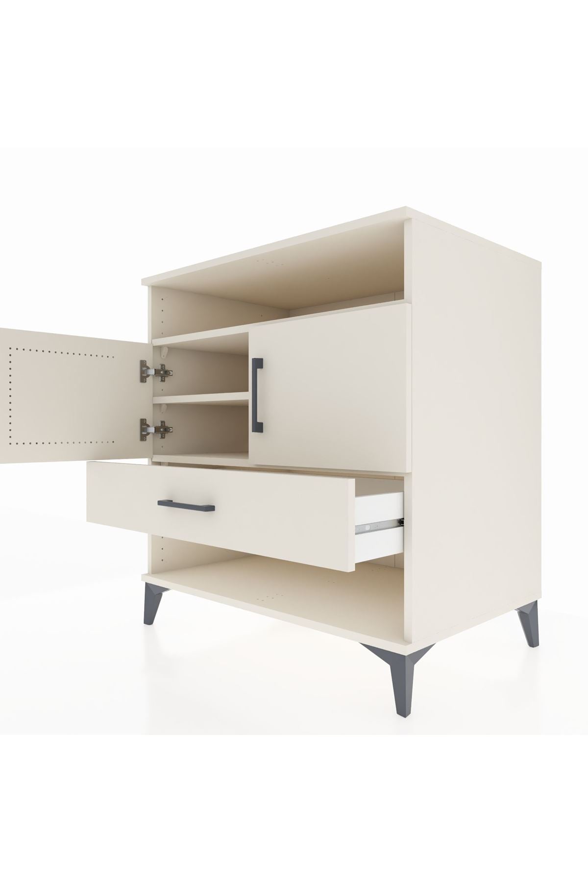 Kronos Şifonyer 3 Raflı Tek Çekmeceli 2 Kapaklı 88x59x96 Aytaşı-Aytaşı