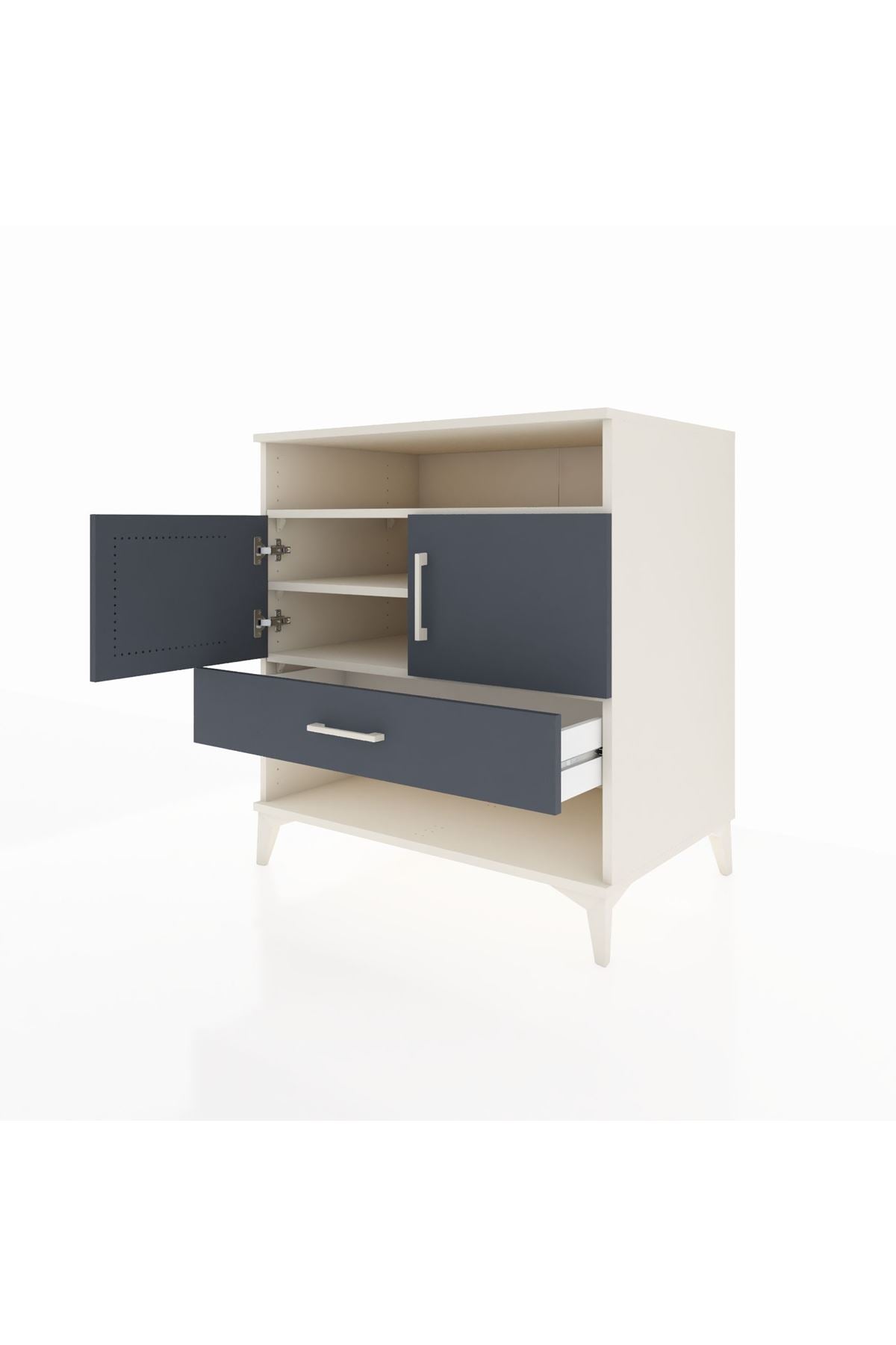 Kronos Şifonyer 3 Raflı Tek Çekmeceli 2 Kapaklı 88x59x96 Aytaşı-Antrasit