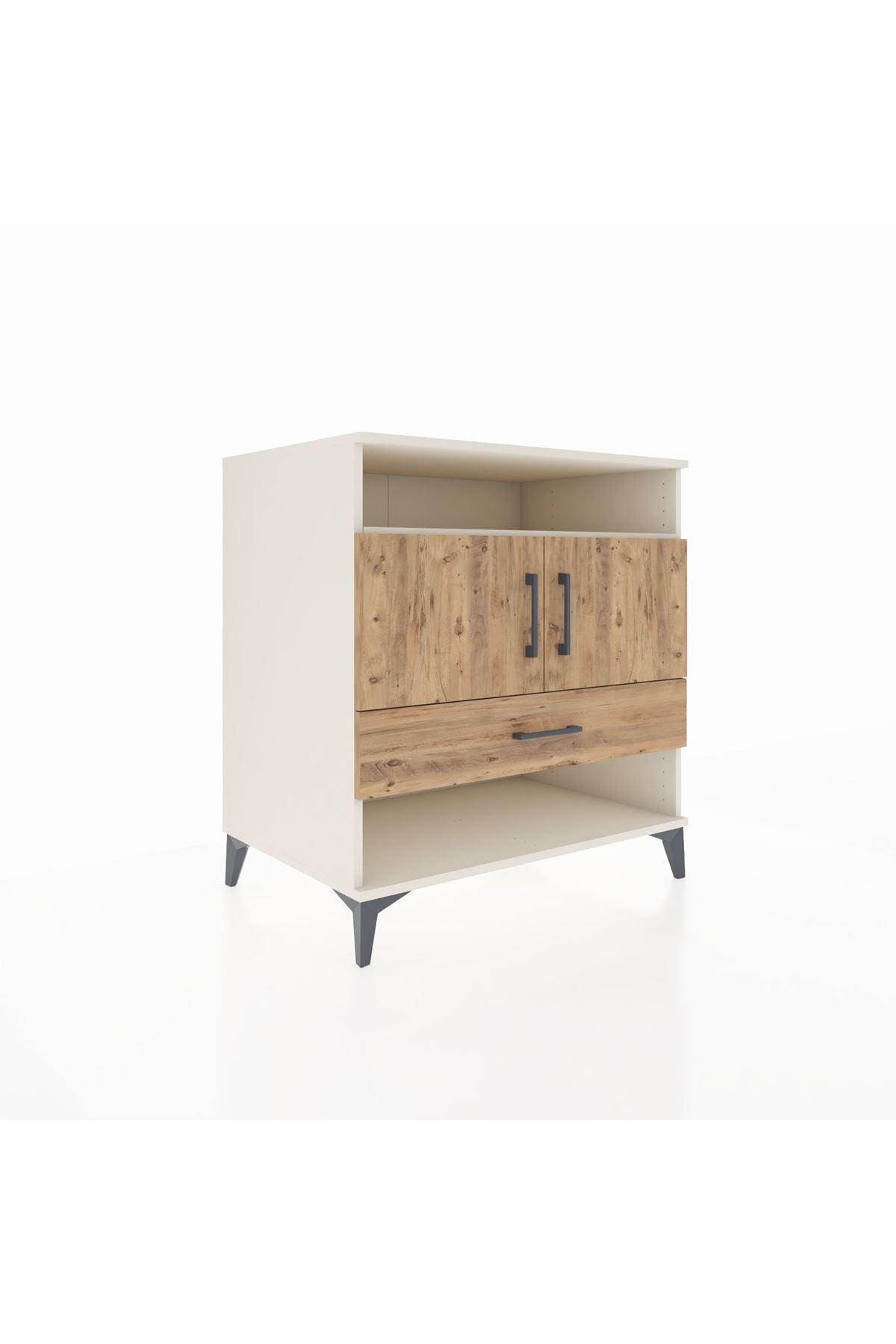 Kronos Şifonyer 3 Raflı Tek Çekmeceli 2 Kapaklı 88x59x96 Aytaşı-Çam