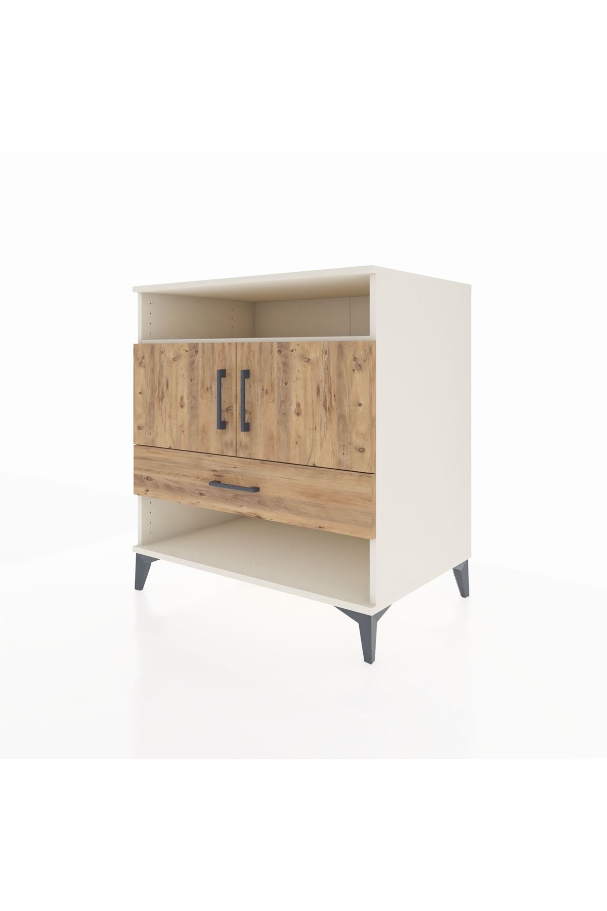 Kronos Şifonyer 3 Raflı Tek Çekmeceli 2 Kapaklı 88x59x96 Aytaşı-Çam