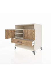 Kronos Şifonyer 3 Raflı Tek Çekmeceli 2 Kapaklı 88x59x96 Aytaşı-Çam