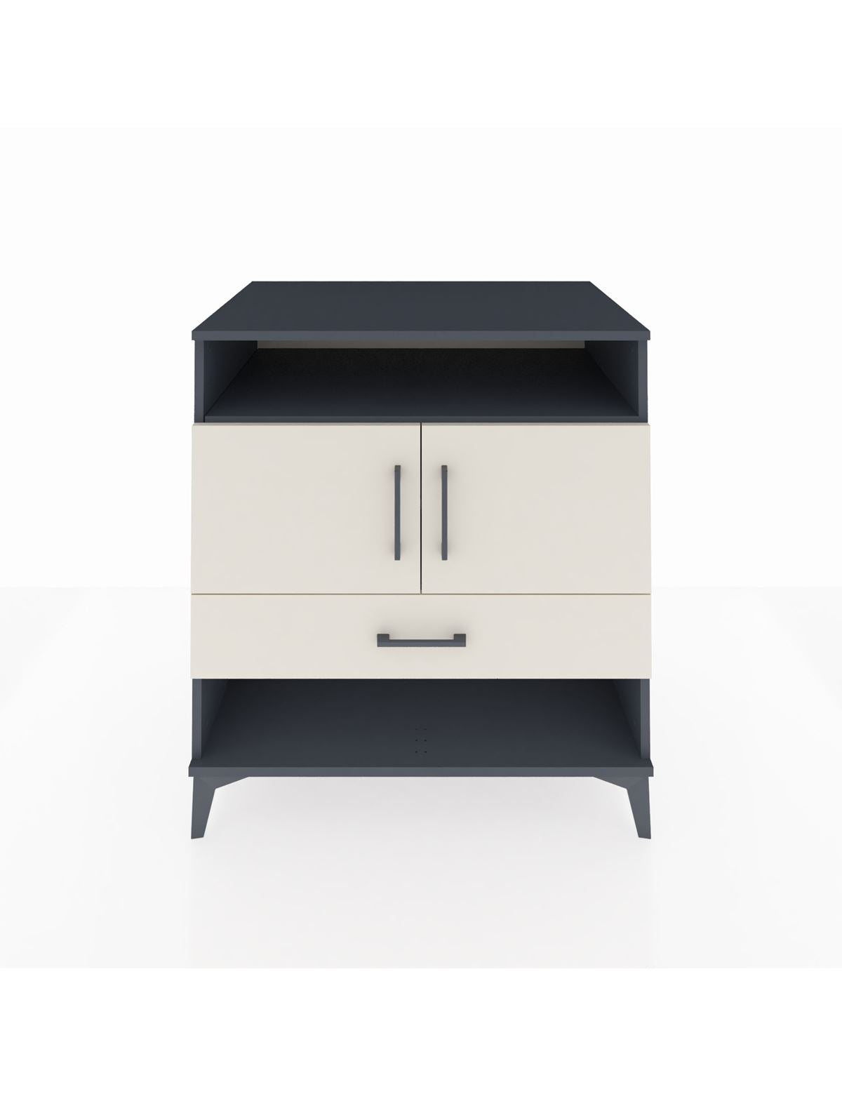 Kronos Şifonyer 3 Raflı Tek Çekmeceli 2 Kapaklı 88x59x96 Antrasit-Aytaşı