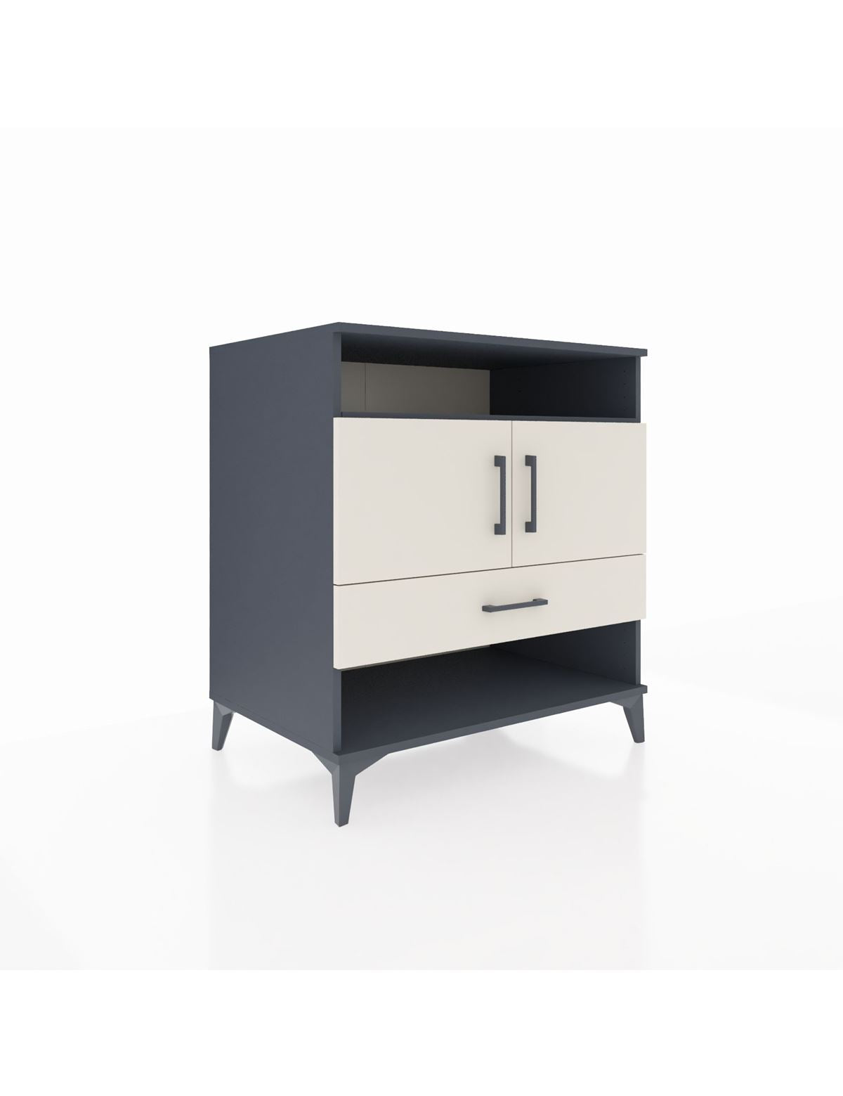 Kronos Şifonyer 3 Raflı Tek Çekmeceli 2 Kapaklı 88x59x96 Antrasit-Aytaşı