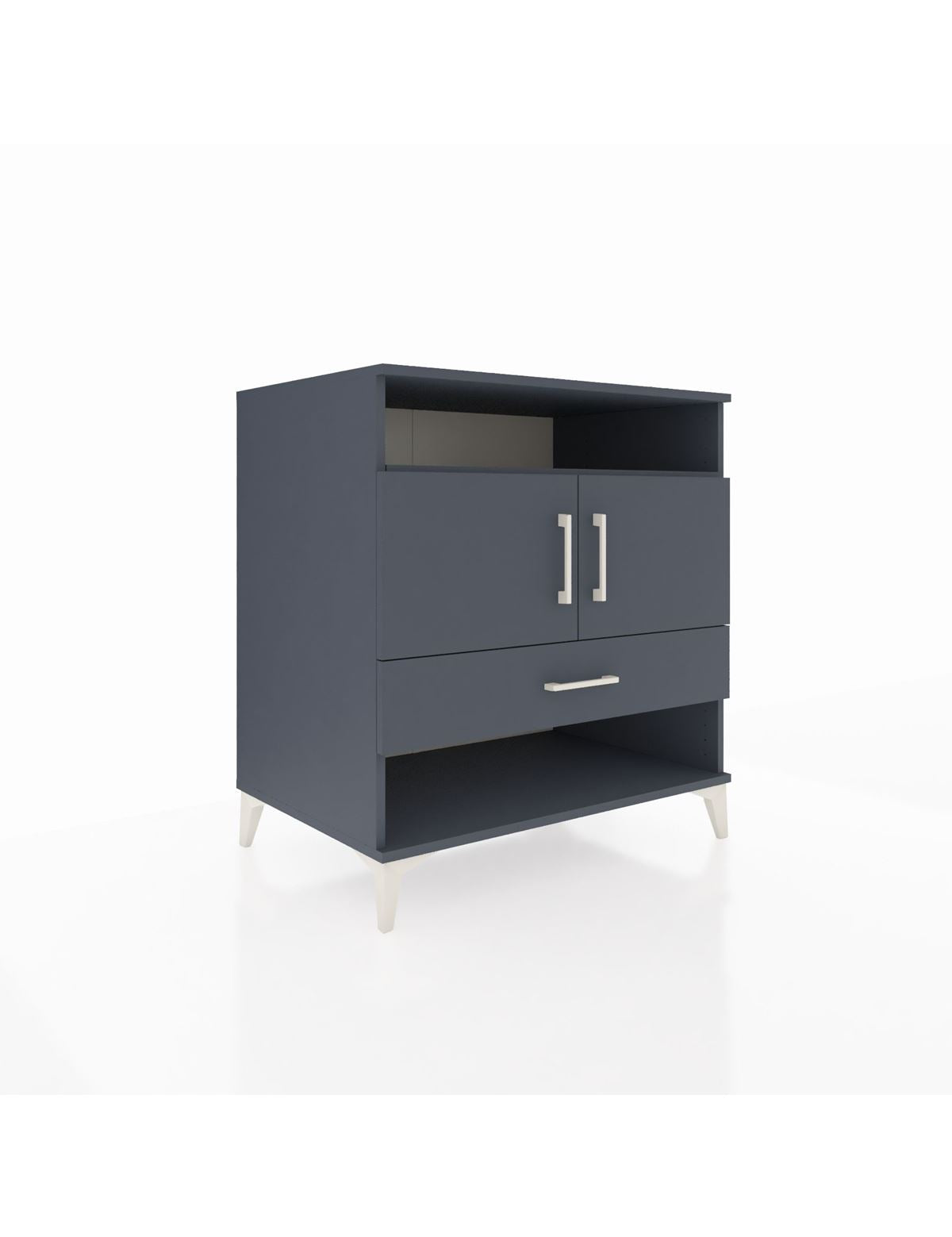 Kronos Şifonyer 3 Raflı Tek Çekmeceli 2 Kapaklı 88x59x96 Antrasit-Antrasit