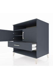 Kronos Şifonyer 3 Raflı Tek Çekmeceli 2 Kapaklı 88x59x96 Antrasit-Antrasit