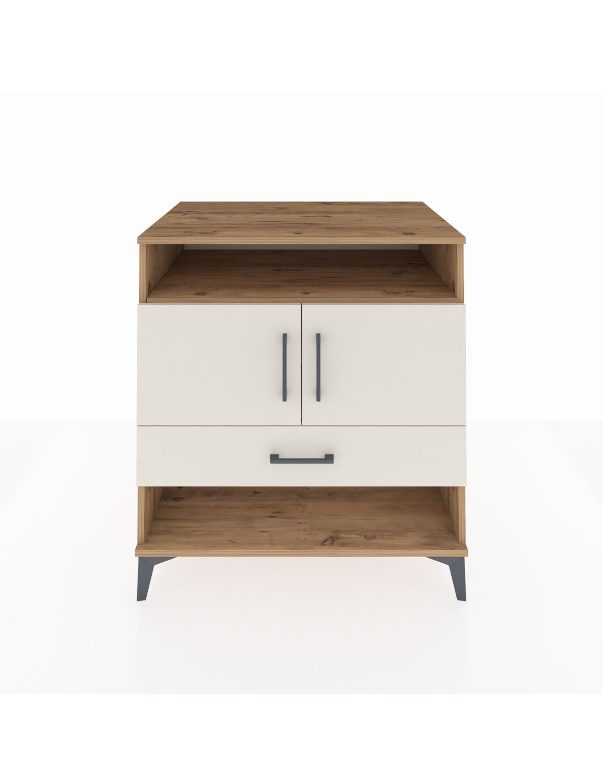 Kronos Şifonyer 3 Raflı Tek Çekmeceli 2 Kapaklı 88x59x96 Çam-Aytaşı