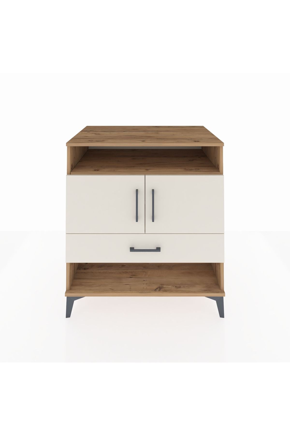 Kronos Şifonyer 3 Raflı Tek Çekmeceli 2 Kapaklı 88x59x96 Çam-Aytaşı