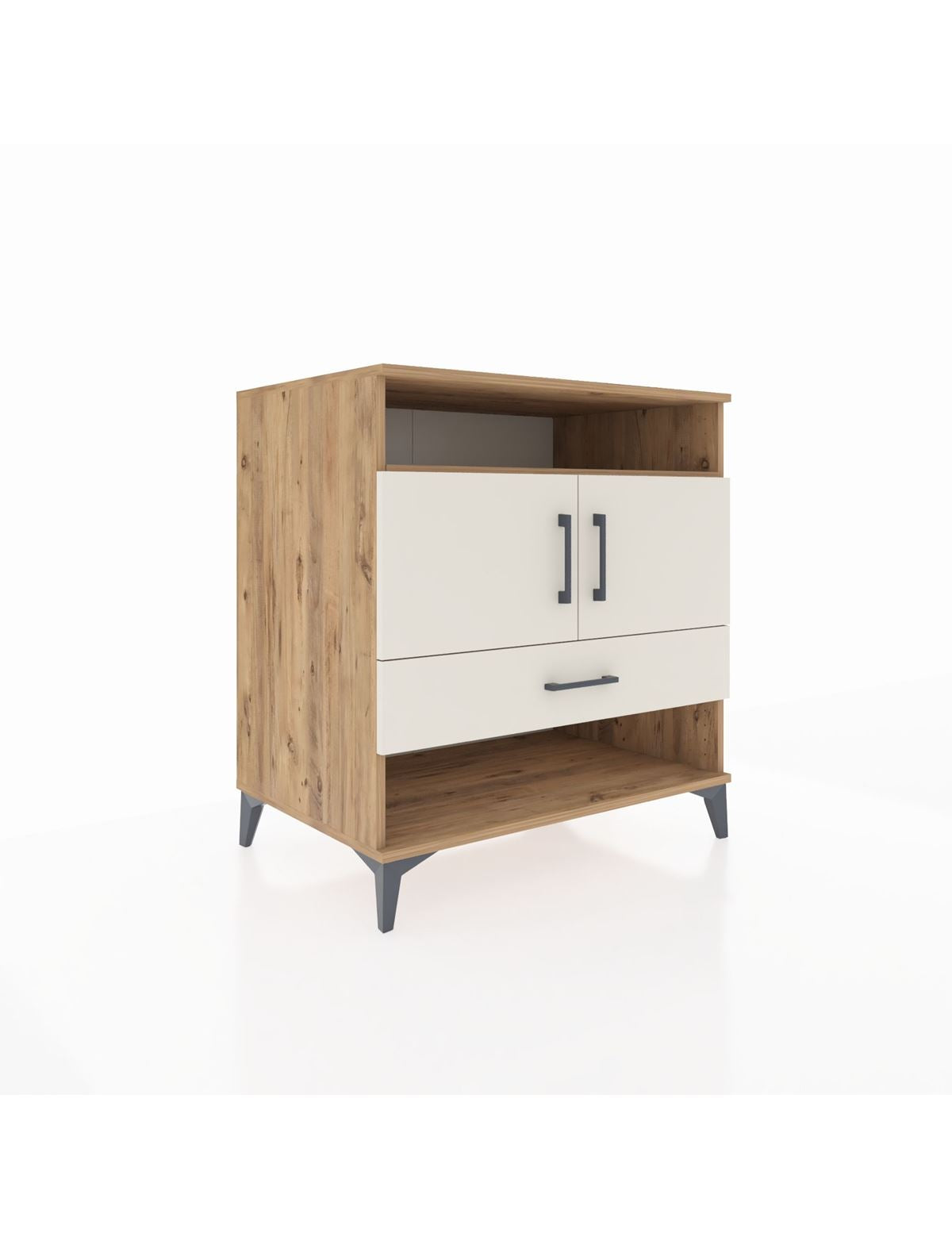 Kronos Şifonyer 3 Raflı Tek Çekmeceli 2 Kapaklı 88x59x96 Çam-Aytaşı