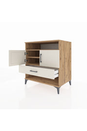 Kronos Şifonyer 3 Raflı Tek Çekmeceli 2 Kapaklı 88x59x96 Çam-Aytaşı