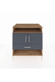 Kronos Şifonyer 3 Raflı Tek Çekmeceli 2 Kapaklı 88x59x96 Çam-Antrasit