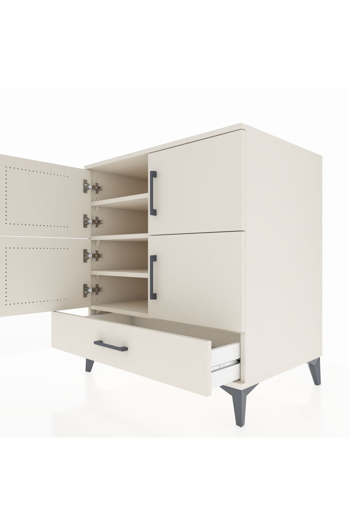 Kronos Şifonyer 4 Raflı Tek Çekmeceli 4 Kapaklı 88x59x96 Aytaşı-Aytaşı