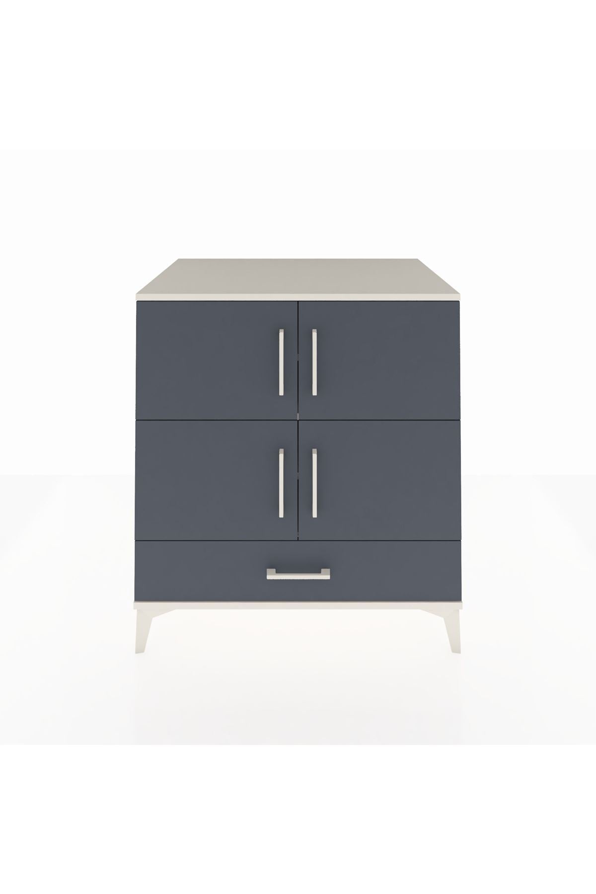 Kronos Şifonyer 4 Raflı Tek Çekmeceli 4 Kapaklı 88x59x96 Aytaşı-Antrasit