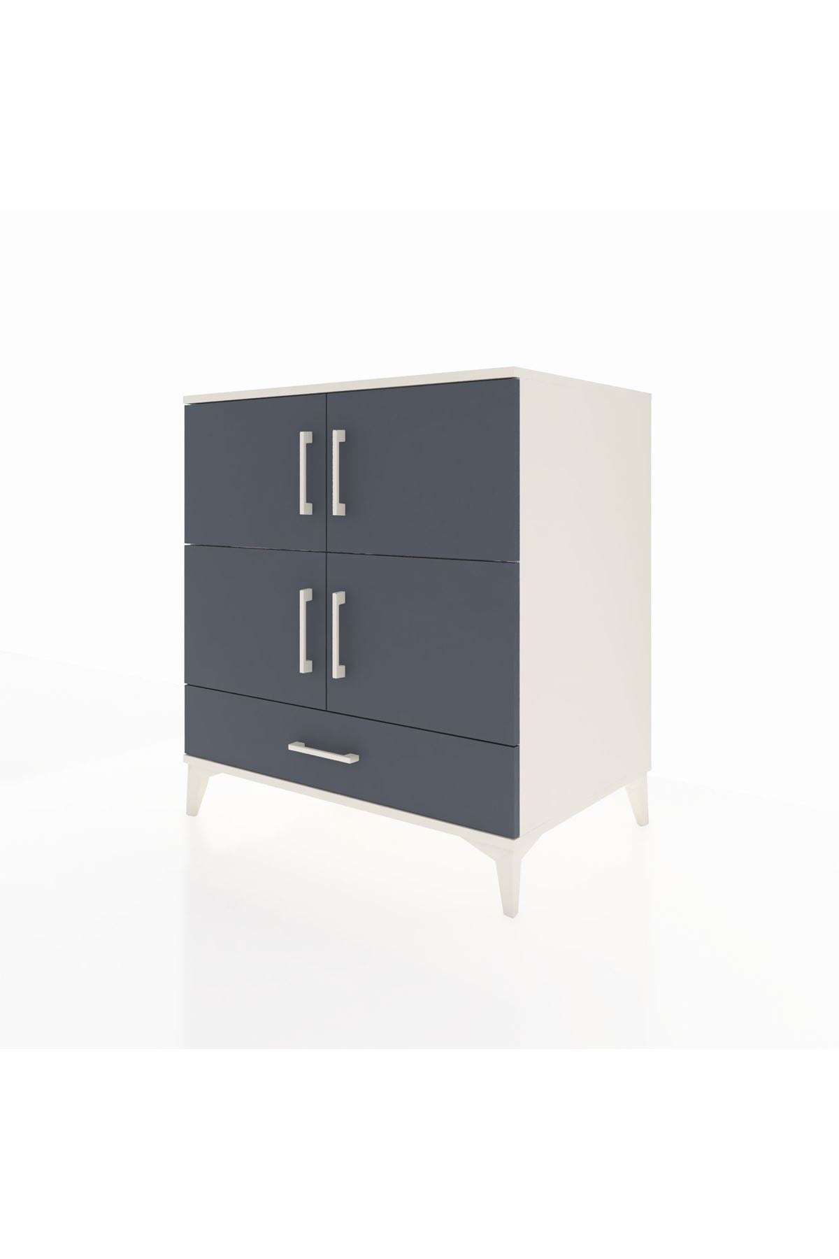 Kronos Şifonyer 4 Raflı Tek Çekmeceli 4 Kapaklı 88x59x96 Aytaşı-Antrasit