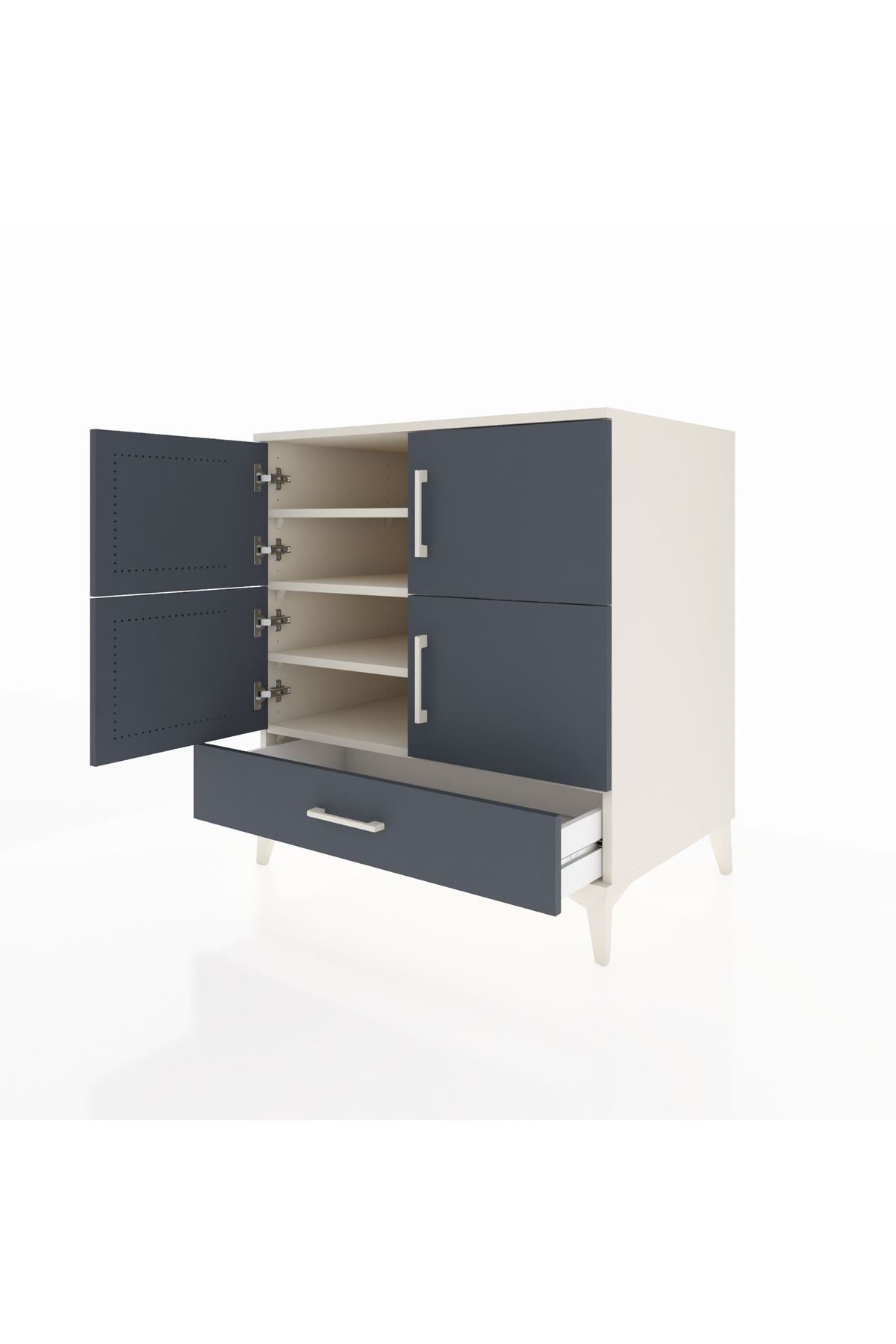 Kronos Şifonyer 4 Raflı Tek Çekmeceli 4 Kapaklı 88x59x96 Aytaşı-Antrasit