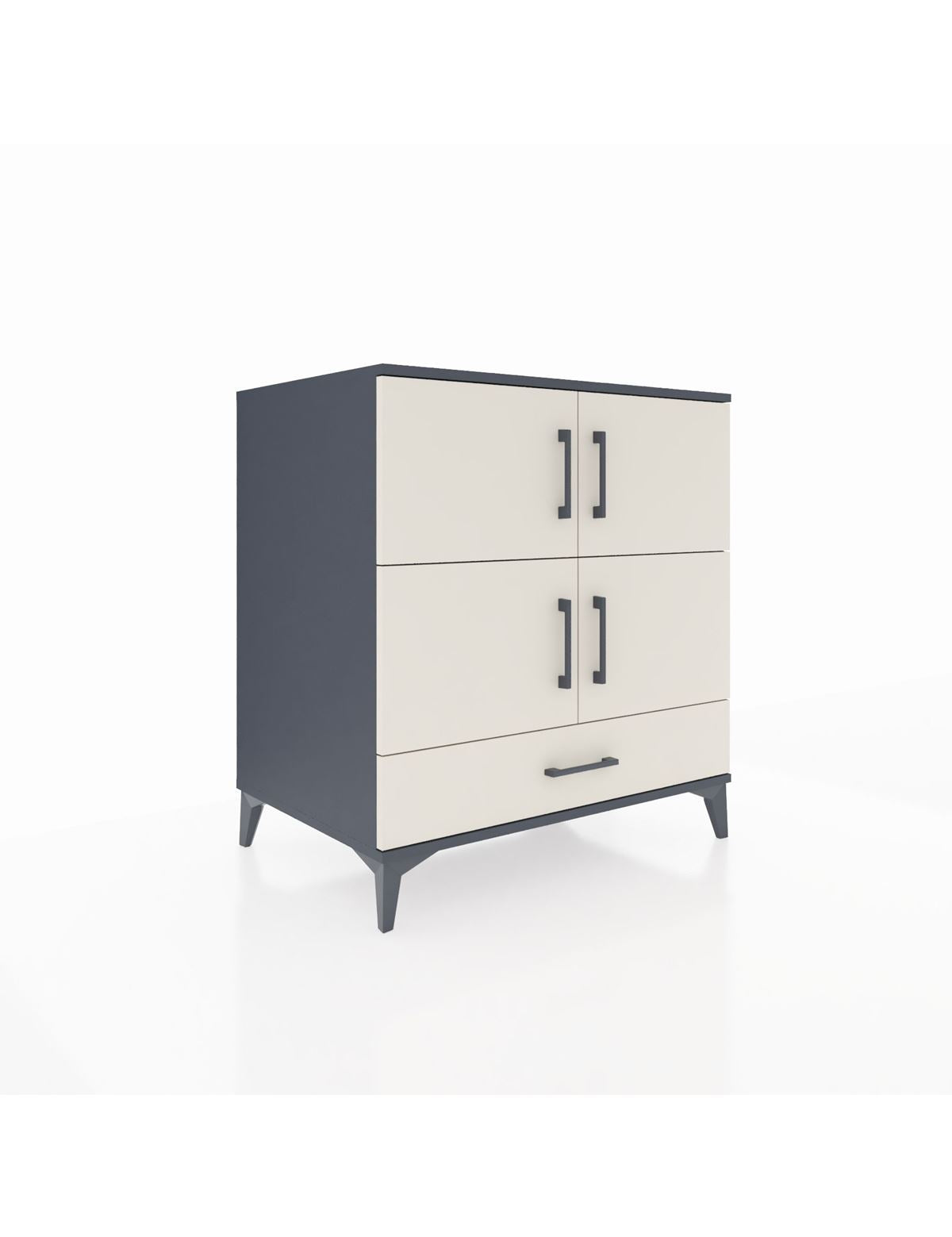 Kronos Şifonyer 4 Raflı Tek Çekmeceli 4 Kapaklı 88x59x96 Antrasit-Aytaşı