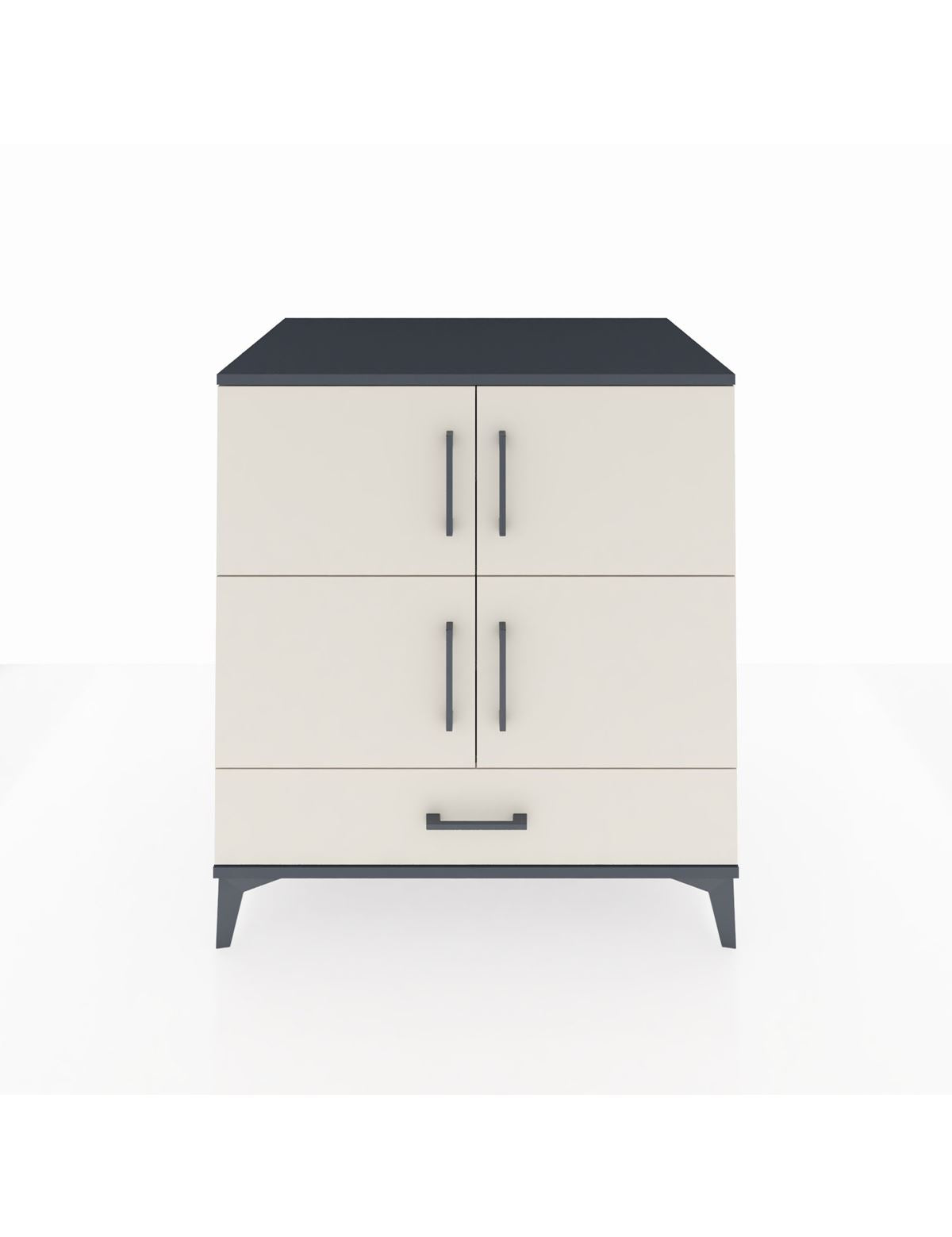 Kronos Şifonyer 4 Raflı Tek Çekmeceli 4 Kapaklı 88x59x96 Antrasit-Aytaşı