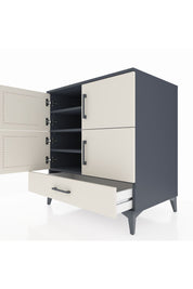 Kronos Şifonyer 4 Raflı Tek Çekmeceli 4 Kapaklı 88x59x96 Antrasit-Aytaşı