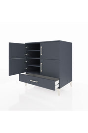 Kronos Şifonyer 4 Raflı Tek Çekmeceli 4 Kapaklı 88x59x96 Antrasit-Antrasit