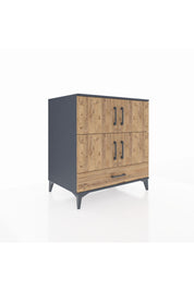 Kronos Şifonyer 4 Raflı Tek Çekmeceli 4 Kapaklı 88x59x96 Antrasit-Çam