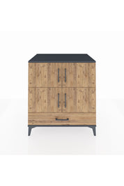 Kronos Şifonyer 4 Raflı Tek Çekmeceli 4 Kapaklı 88x59x96 Antrasit-Çam