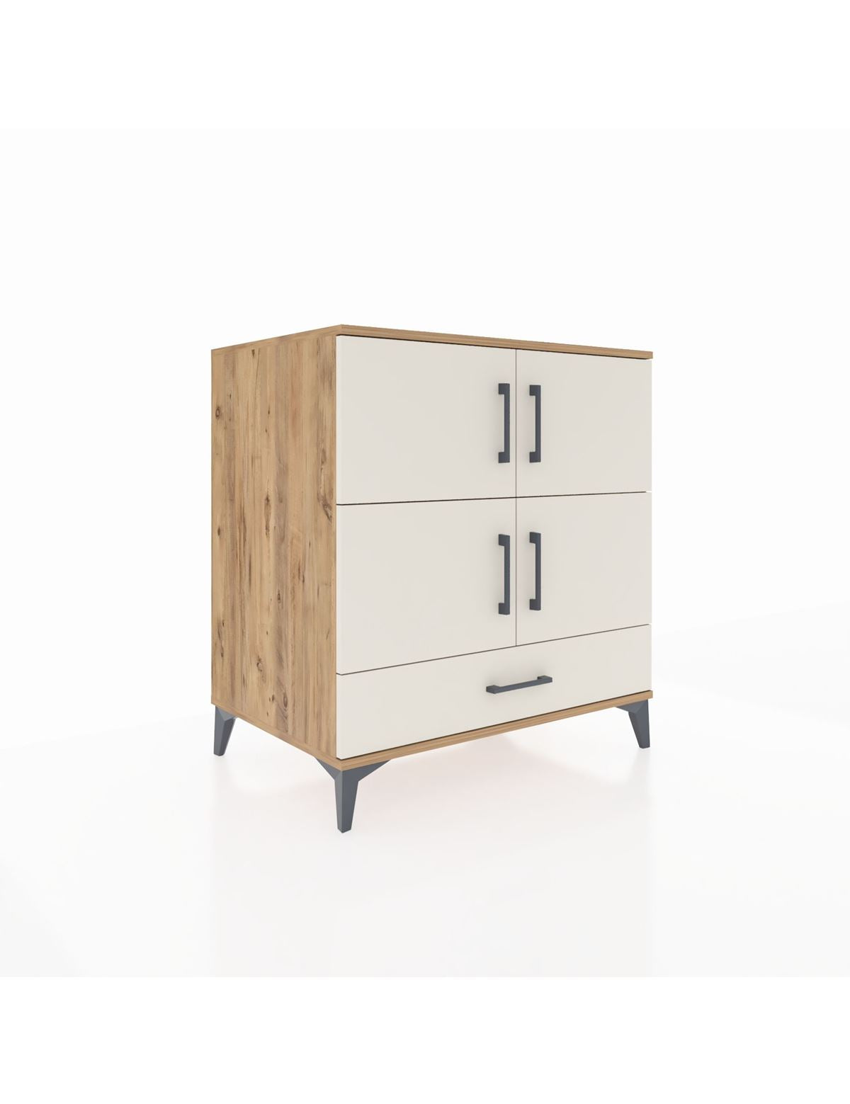 Kronos Şifonyer 4 Raflı Tek Çekmeceli 4 Kapaklı 88x59x96 Çam-Aytaşı