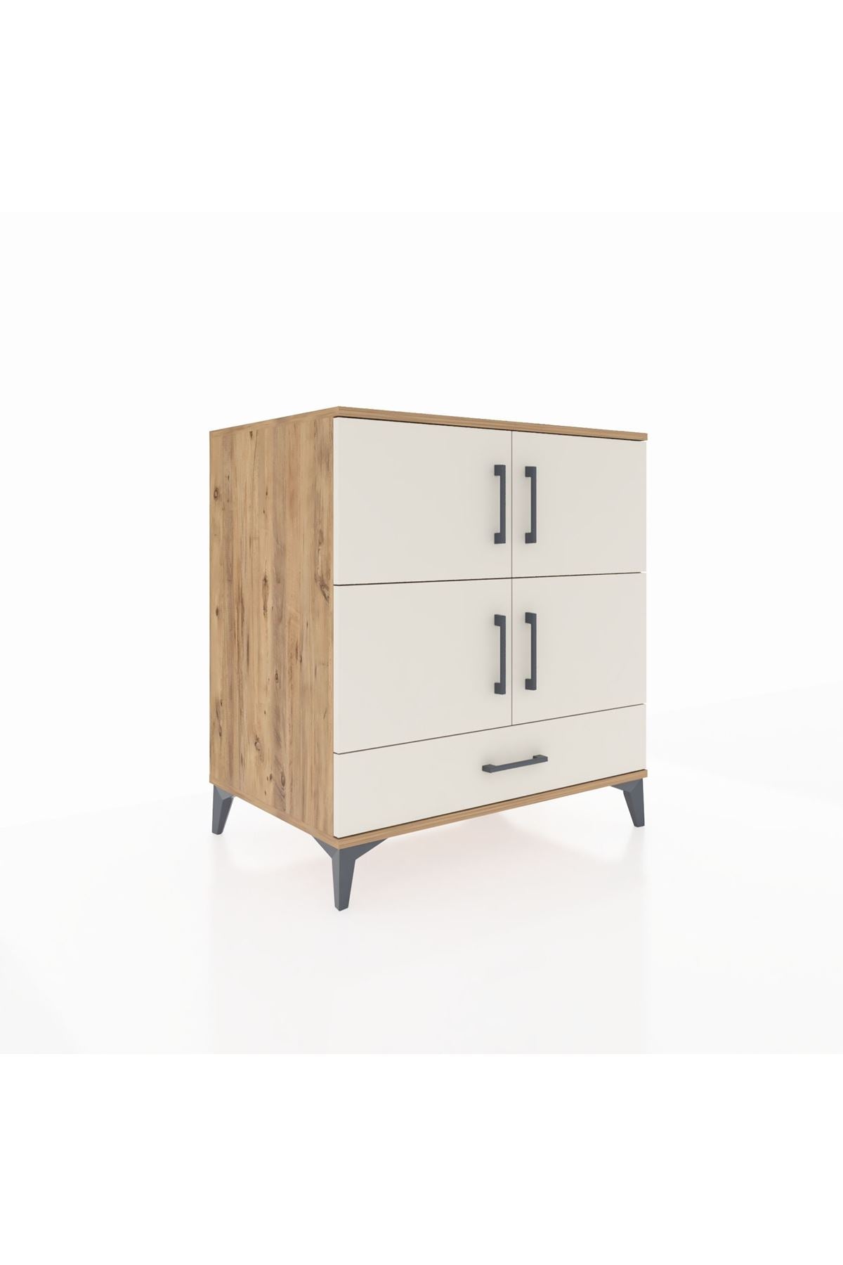 Kronos Şifonyer 4 Raflı Tek Çekmeceli 4 Kapaklı 88x59x96 Çam-Aytaşı