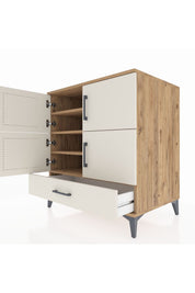 Kronos Şifonyer 4 Raflı Tek Çekmeceli 4 Kapaklı 88x59x96 Çam-Aytaşı