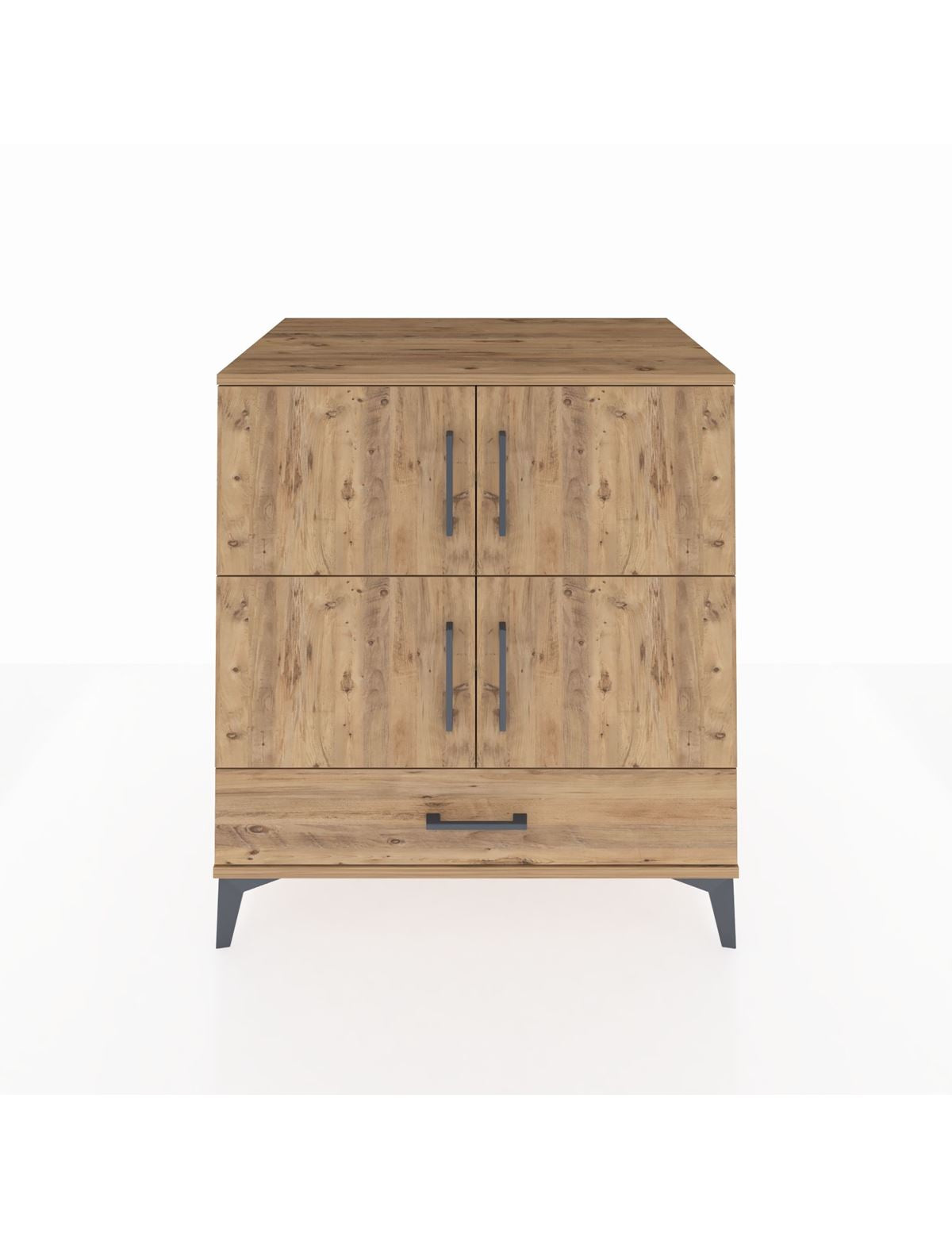 Kronos Şifonyer 4 Raflı Tek Çekmeceli 4 Kapaklı 88x59x96 Çam-Çam