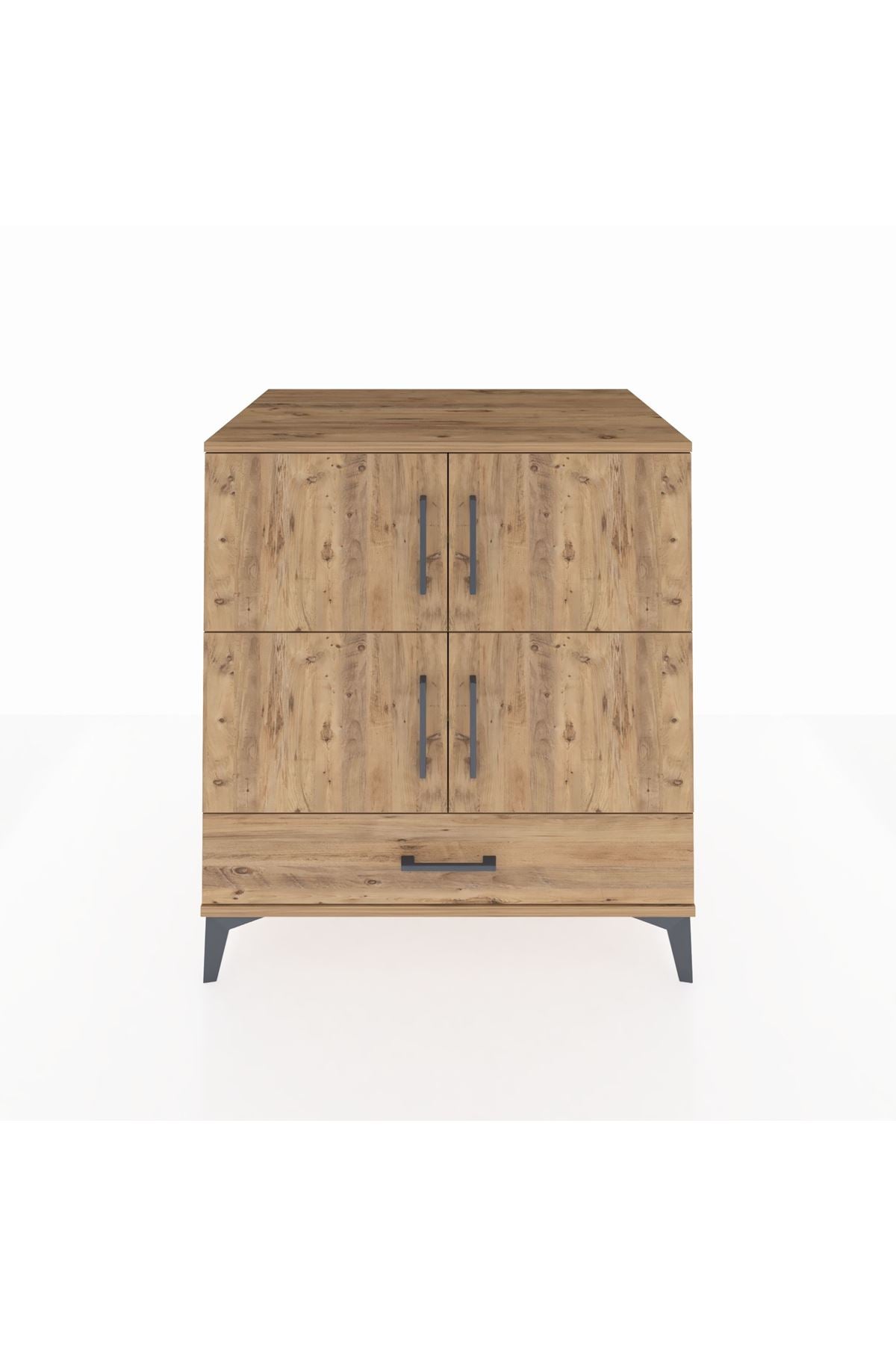 Kronos Şifonyer 4 Raflı Tek Çekmeceli 4 Kapaklı 88x59x96 Çam-Çam