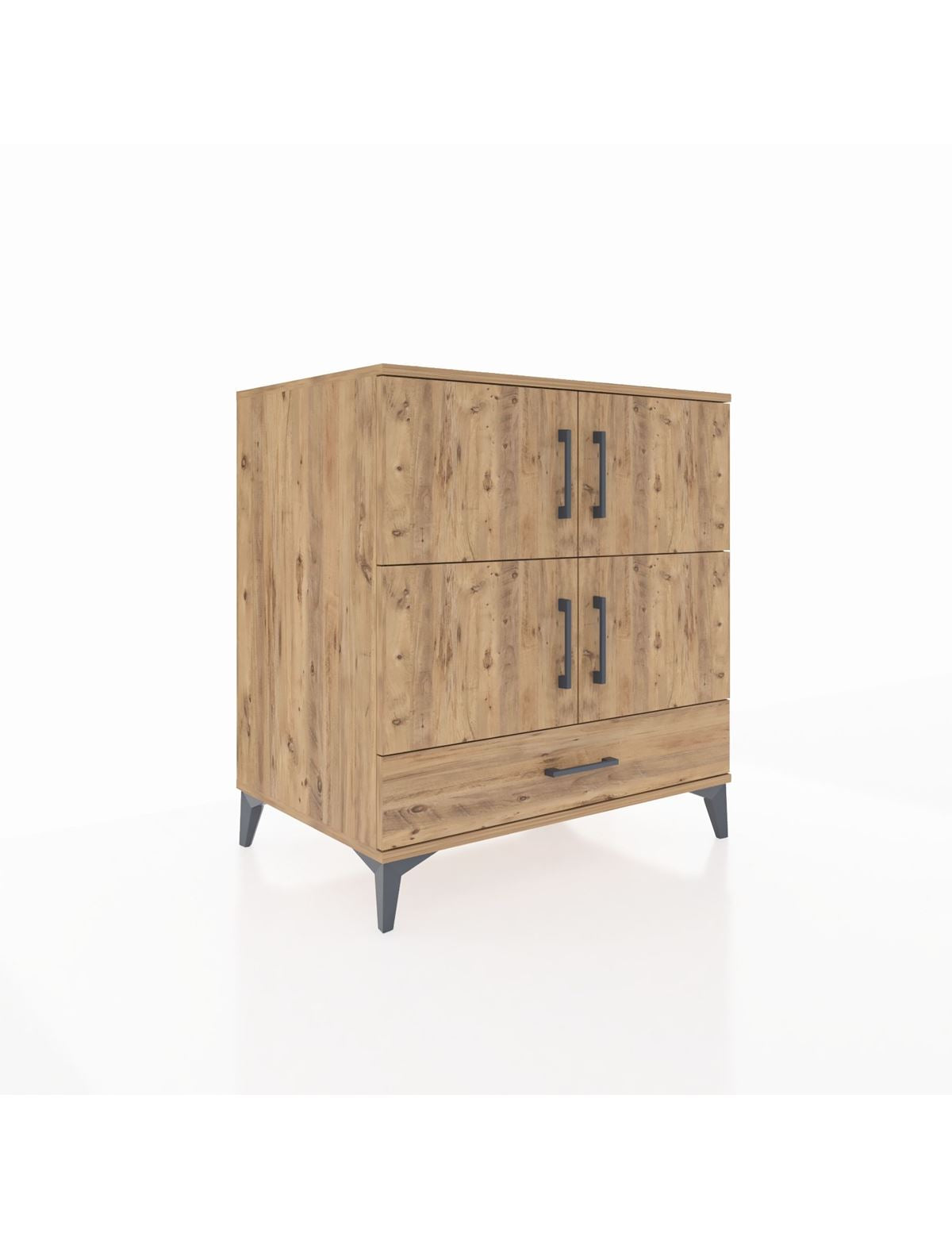 Kronos Şifonyer 4 Raflı Tek Çekmeceli 4 Kapaklı 88x59x96 Çam-Çam