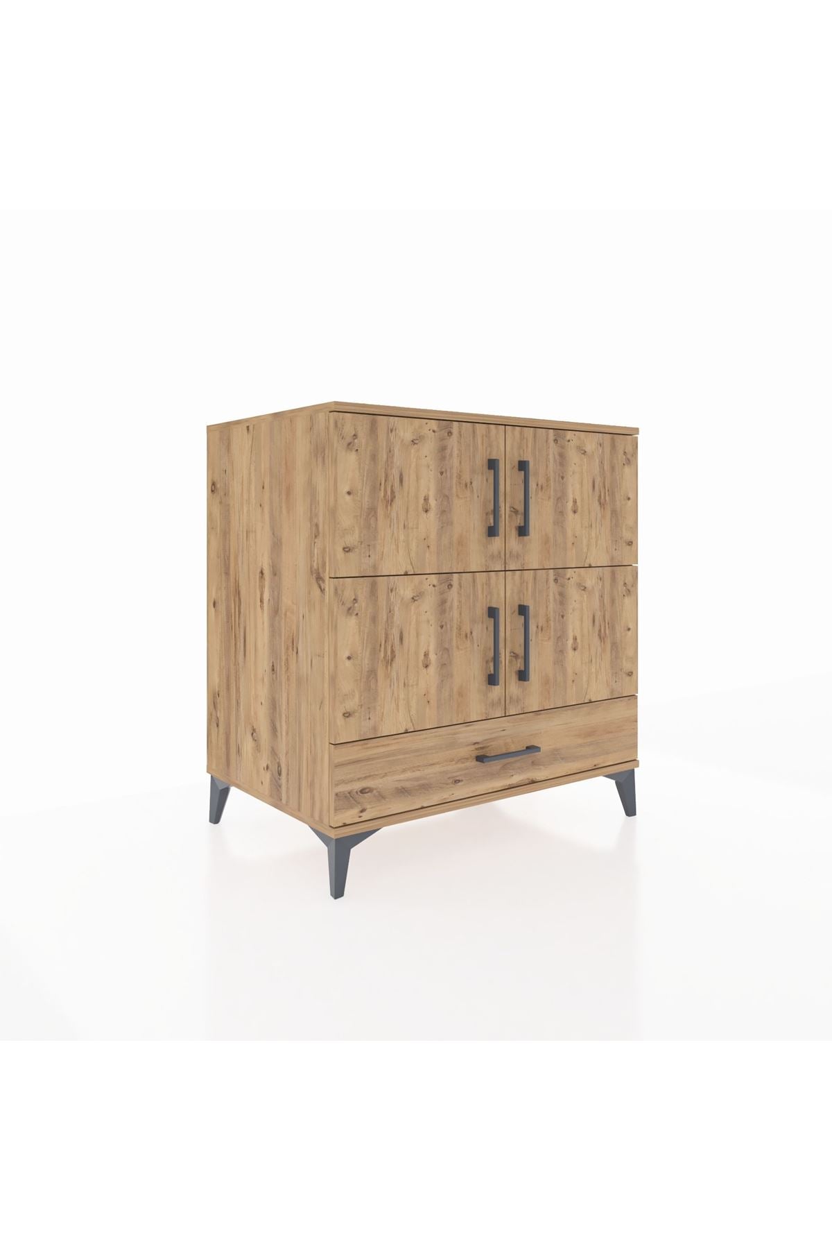 Kronos Şifonyer 4 Raflı Tek Çekmeceli 4 Kapaklı 88x59x96 Çam-Çam