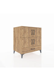 Kronos Şifonyer 4 Raflı Tek Çekmeceli 4 Kapaklı 88x59x96 Çam-Çam