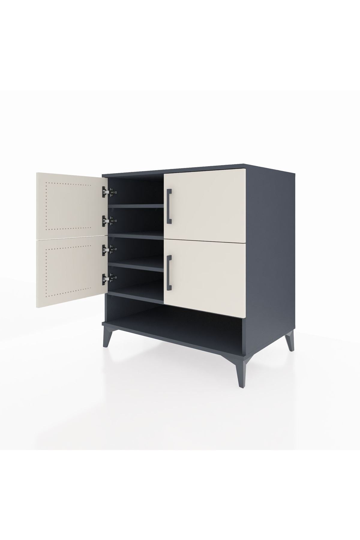 Kronos Şifonyer 4 Raflı 4 Kapaklı 88x59x96 Antrasit-Aytaşı