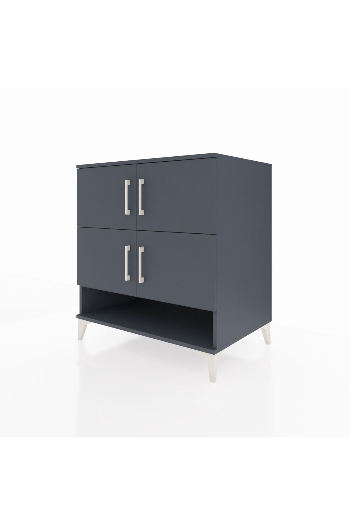 Kronos Şifonyer 4 Raflı 4 Kapaklı 88x59x96 Antrasit-Antrasit