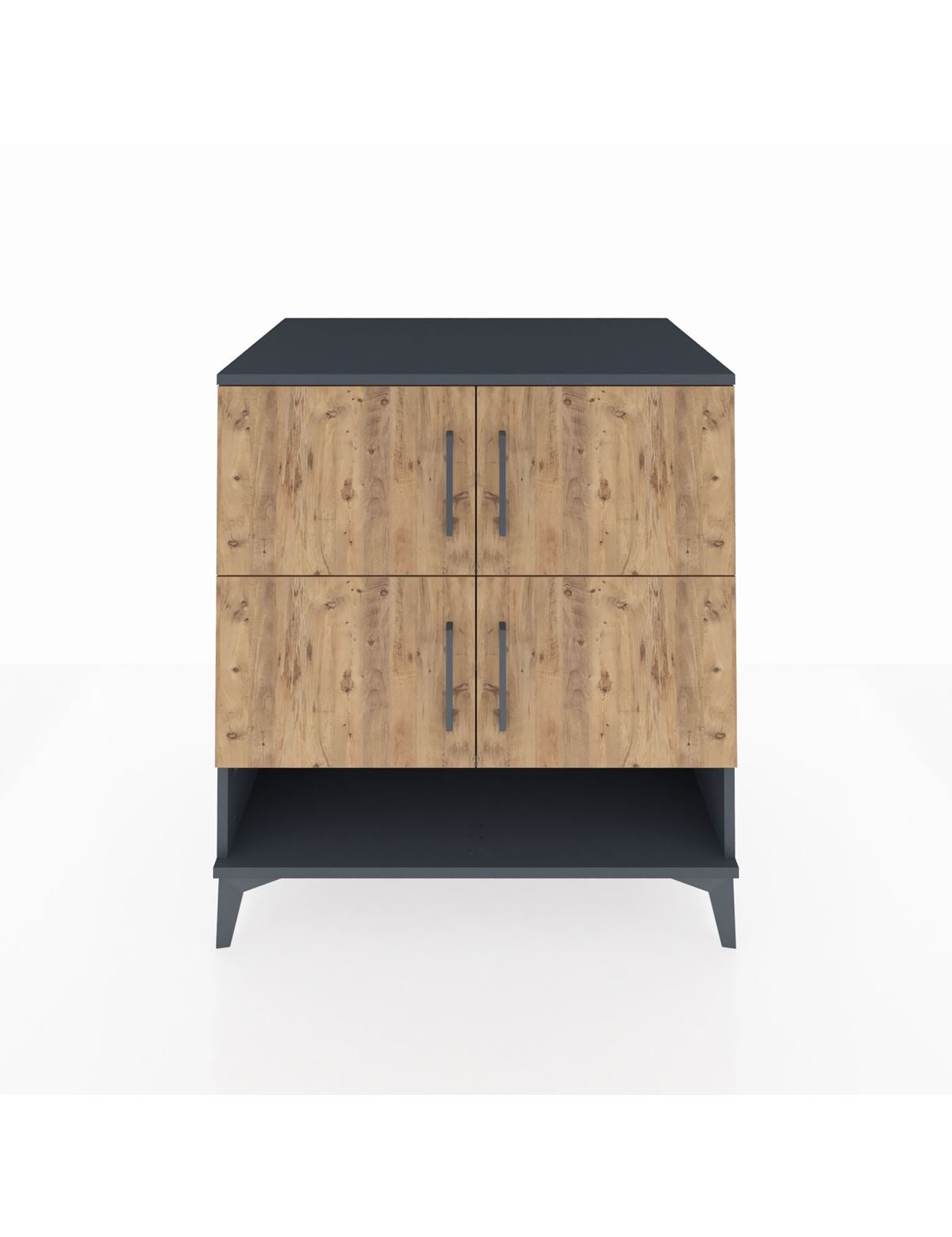 Kronos Şifonyer 4 Raflı 4 Kapaklı 88x59x96 Antrasit-Çam