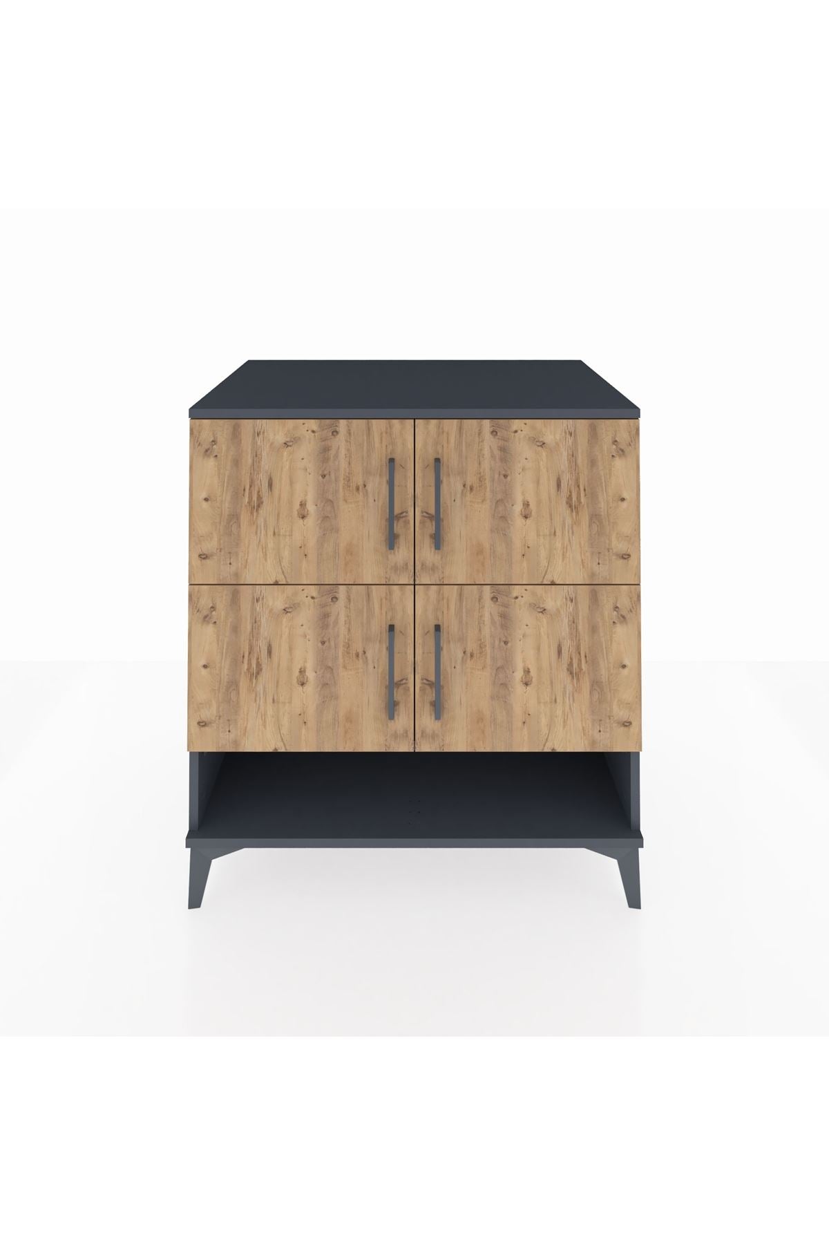 Kronos Şifonyer 4 Raflı 4 Kapaklı 88x59x96 Antrasit-Çam