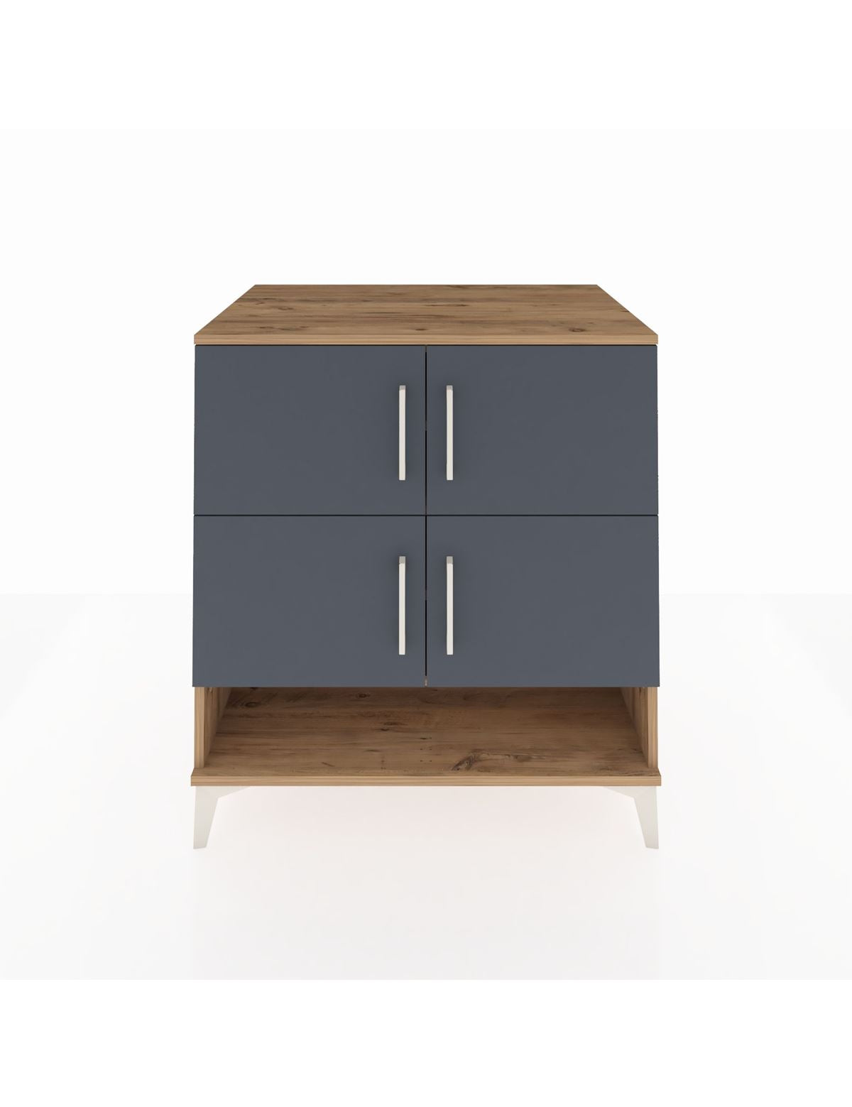 Kronos Şifonyer 4 Raflı 4 Kapaklı 88x59x96 Çam-Antrasit