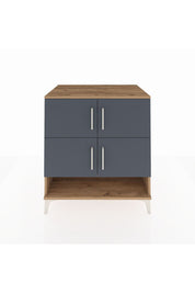 Kronos Şifonyer 4 Raflı 4 Kapaklı 88x59x96 Çam-Antrasit