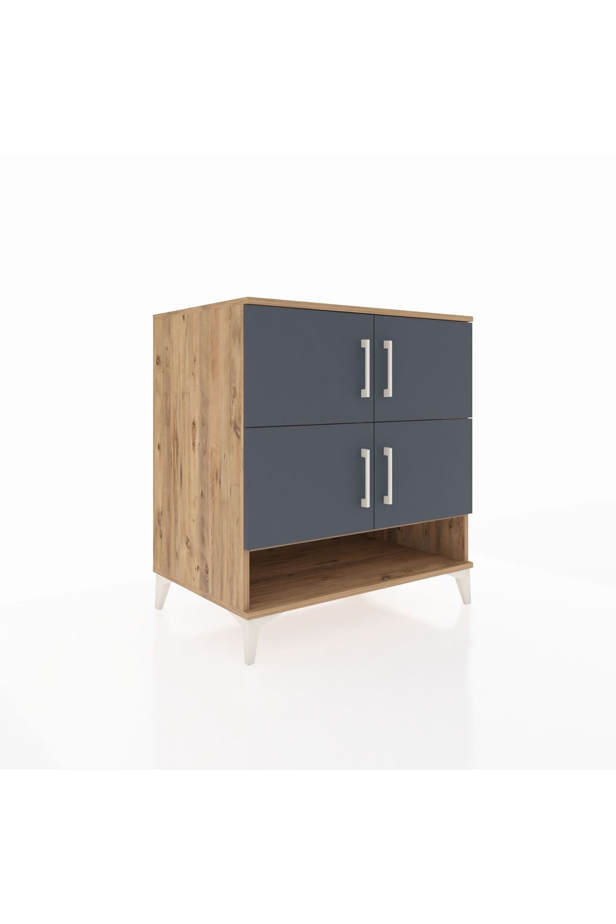 Kronos Şifonyer 4 Raflı 4 Kapaklı 88x59x96 Çam-Antrasit