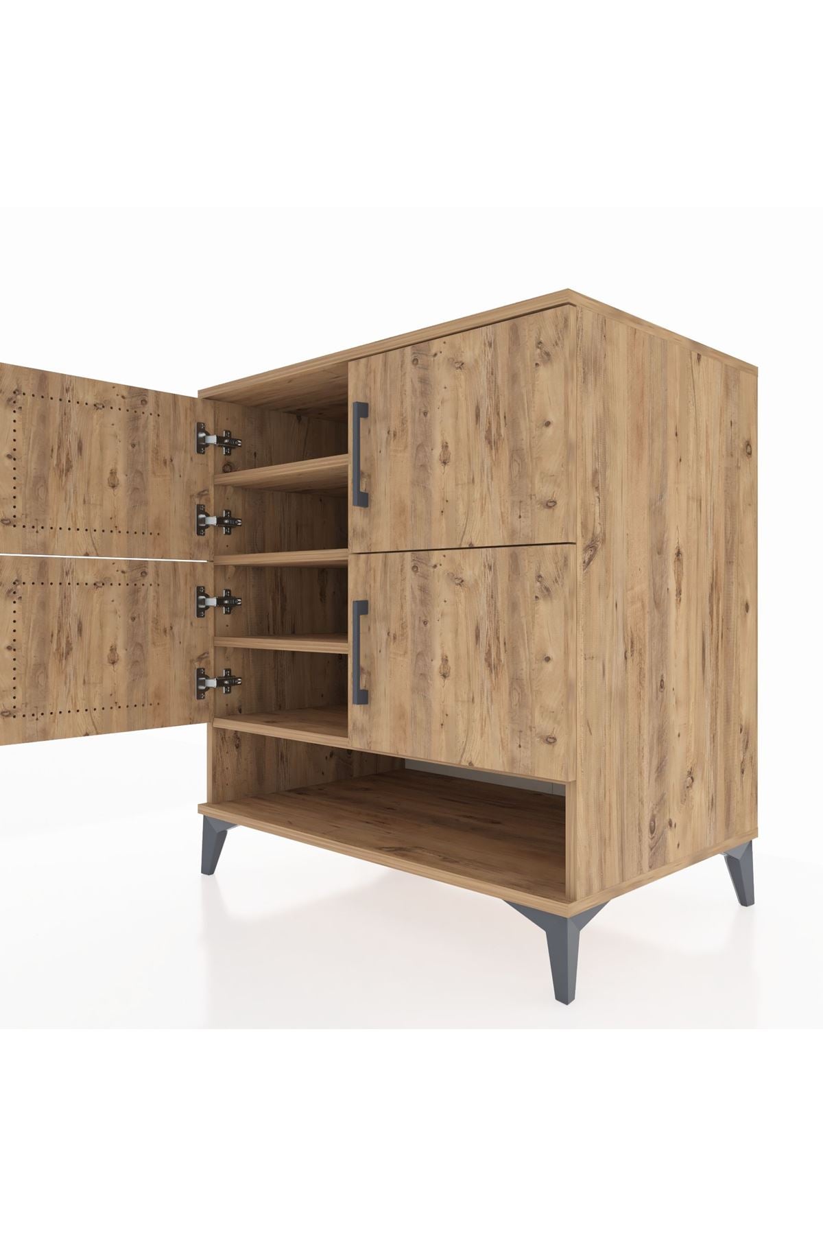 Kronos Şifonyer 4 Raflı 4 Kapaklı 88x59x96 Çam-Çam