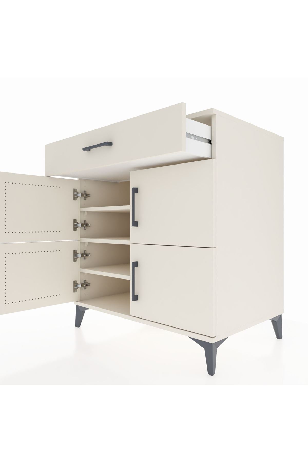 Kronos Şifonyer 3 Raflı Tek Çekmeceli 4 Kapaklı 88x59x96 Aytaşı-Aytaşı